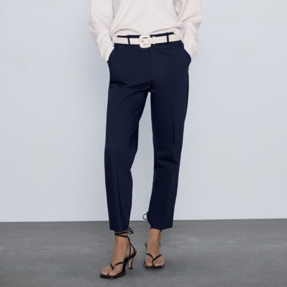 ZARA Belted Cigarette Pants - Picture 2 of 2